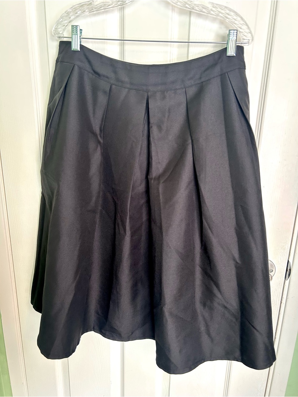 Classic Black Pleated A-Line Skirt